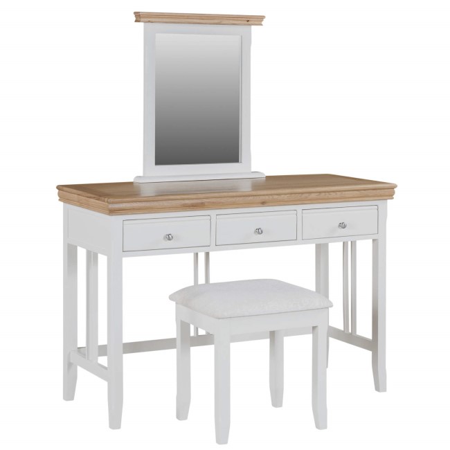 Charleston Two Tone Dressing Table in Solid Oak & Cream - Table Only