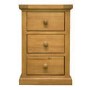 GRADE A1 -  Chunky Solid Pine 3 Drawer Bedside Table