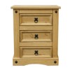 GRADE A1 - Corona Mexican 3 Drawer Bedside Table in Solid Pine 