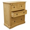 GRADE A1 - Corona Mexican 2+2 Chest of Drawers In Solid Pine 