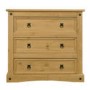 Corona Mexican 3 Chest of Drawers in Solid Pine