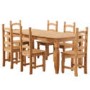Corona Solid Pine Dining Set with 6 Chairs
