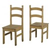 GRADE A1 - Corona Solid Pine Pair of Low Back Dining Chairs