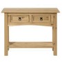 GRADE A1 - Corona Solid Pine 2 Drawer Console Table with Shelf