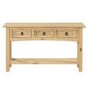 Corona Mexican Solid Pine 3 Drawer Console Table with Shelf