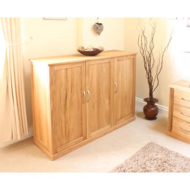 Mobel solid oak extra large shoe cupboard hallway hall storage furniture