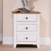 Buxton 3 Drawer Bedside Cabinet in White