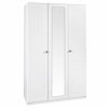 GRADE A2 - One Call Furniture Calando 3 Door Mirror Wardrobe Pearl White
