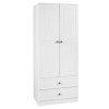 One Call Furniture Century 2 Door Combi Wardrobe in Pearl White