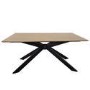 GRADE A1 - Large Oak Industrial Dining Table with Black Starburst Base - Seats 6 - Carson