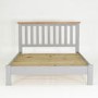Vida Living Clemence Soft Grey and Solid Oak Double Bed 
