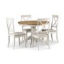 Round Oak Top Dining Table with Ivory Base - Davenport
