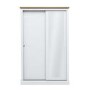 White and Oak 2 Door Sliding Mirrored Wardrobe - Devon - LPD