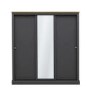 Dark Grey and Oak 3 Door Sliding Mirrored Wardrobe - Devon - LPD