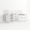 White Mid Sleeper Cabin Bed with Storage and Desk - Dynamo
