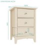 Farley 3 Drawer Bedside Table in Cream/Ivory