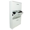 GRADE A2 - Designer  3 tier shoe cabinet in white - 9 pairs 