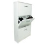 GRADE A1 - Designer  3 tier shoe cabinet in white - 9 pairs 