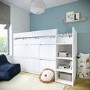 GRADE A1 - Finley White Cabin Bed with 6 Storage Drawers