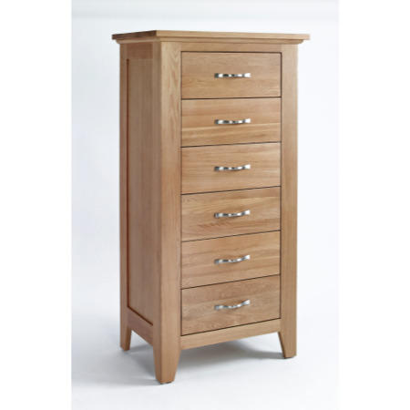 Robin Solid Oak Tall 6 Drawer Chest