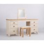 Dove Painted Dressing Table Stool In Ivory and Ash 