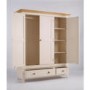 Dove 3 Door 2 Drawer Wardrobe In Ivory and Ash