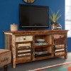 Coastal Solid Wood TV Unit with Drawers &amp; Cupboards - TV&#39;s up to 60&quot;