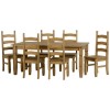 Seconique Corona Pine Dining Set- Pine Table &amp; 6 Pine Dining Chairs