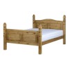 Rustic Pine Double Bed Frame with Footboard - Corona - Seconique
