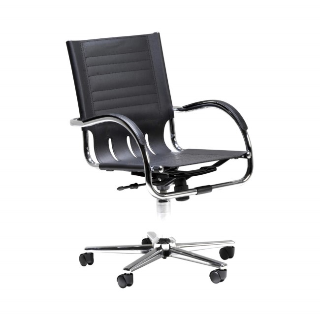 Dams Furniture Chromus Managers Leather Faced Chair in Black