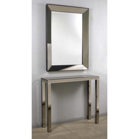Morris Mirrors Pearl Mirrored Console Table and Mirror