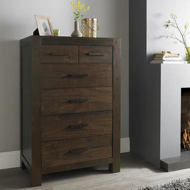 Bentley Designs Lyon Walnut 6 Drawer Chest of Drawers Bentley Designs Lyon Walnut 6 Drawer Chest of Drawers