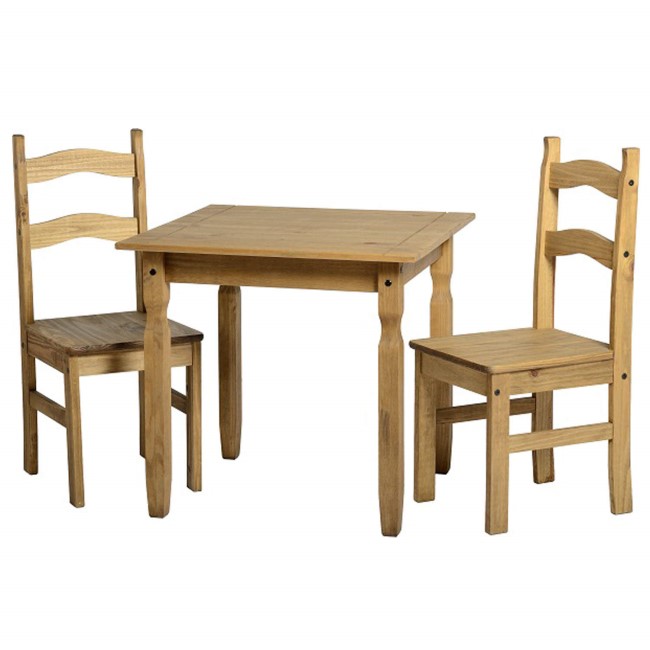 Seconique Rio Dining Set - Pine Dining Table & 2 Pine Dining Chairs