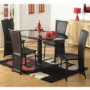 Seconique Cameo Oval Dining Set + 4 Black Faux Leather Dining Chairs