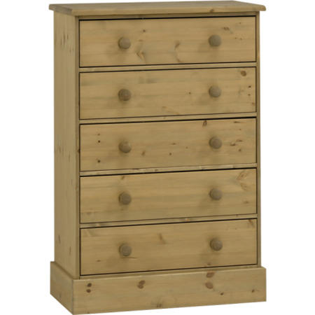 GRADE A1 - Steens Balmoral Solid Pine 5 Drawer Chest