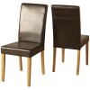 Seconique Ashbourne Solid Wood Dining Set &amp; 6 Brown PU Dining Chairs