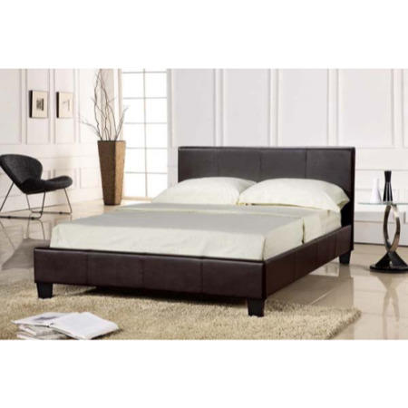 Seconique Prado Upholstered Double Bed in Brown