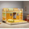 Thuka Minnie Solid Pine Natural Bunk Bed with Orange Tent and Trundle Guest Bed