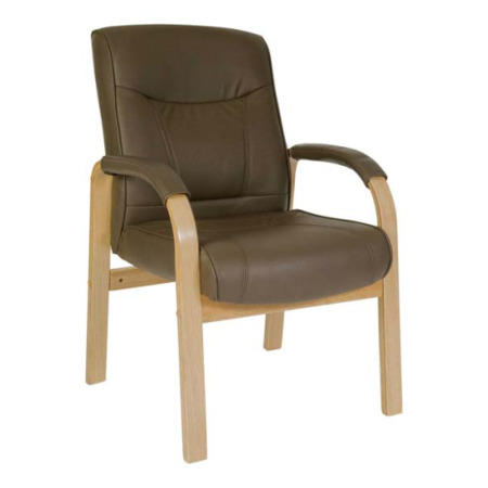 Teknik Office Richard Leather Faced Reception Chair in Light Oak