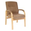 Teknik Office Gainsborough Faux Suede Reception Chair in Light Oak