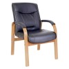 Teknik Office Kinsley Leather Faced Reception Chair in Light Oak