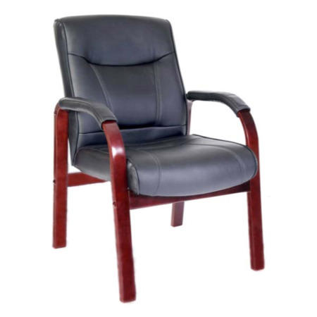 Teknik Office Kinsley Leather Faced Reception Chair in Mahogany