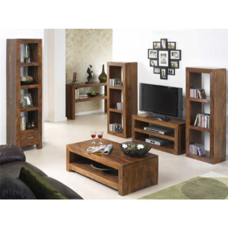 Heritage Furniture UK Laguna Sheesham 6 Piece Living Room Set with Console Table