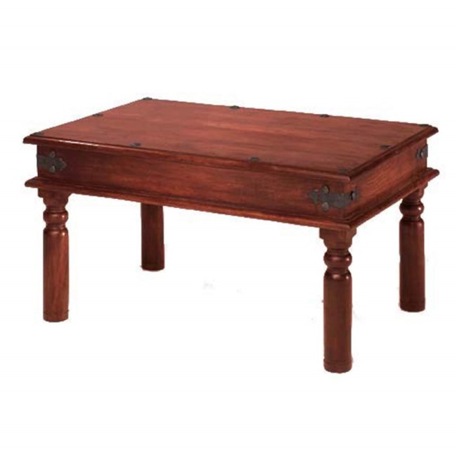 Heritage Furniture UK Delhi Indian Rivet Top Rectangular Coffee Table - 60 x 110cm
