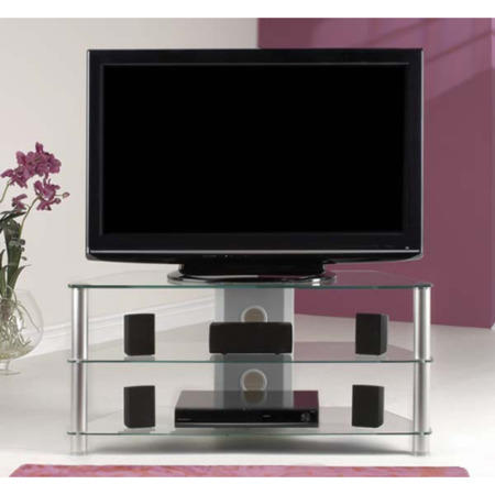 Jual Furnishings Thorley Clear Glass Large Corner TV Unit TL001 S