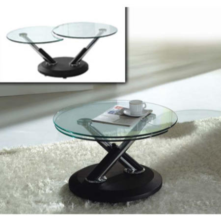 Exclusive UK Tokyo Glass Extending Coffee Table in Black