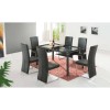 Exclusive UK Ebony Rectangular Glass Dining Set with 6 Chairs