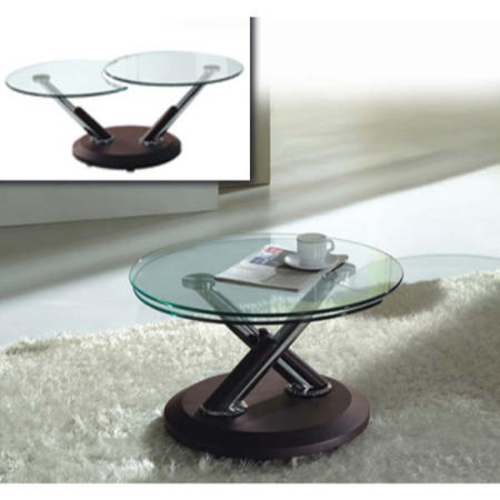 Exclusive UK Tokyo Glass Extending Coffee Table in Brown