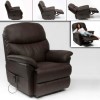 Restwell Lars Leather Faced Electric Recliner Armchair - burgundy