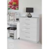 Welcome Furniture Knightsbridge High Gloss 5 Drawer Chest in White